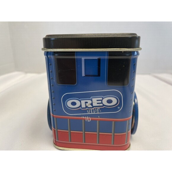 OREO Cookie  Nabisco Train Engine 1997 Collectible Tin Wheels Turn Preowned - Picture 5 of 10